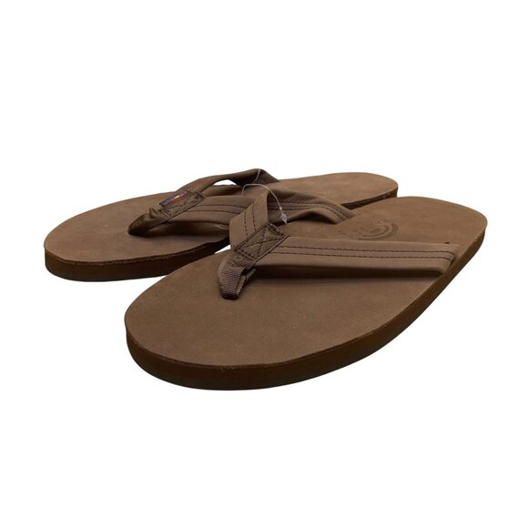 Rainbow Men’s Brown Leather 301ALTS Single Layer Arch Support Flip Flops  Sz XXL - Picture 2 of 9